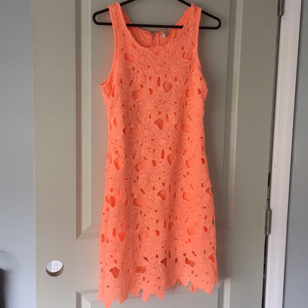 Pink orange laced dress